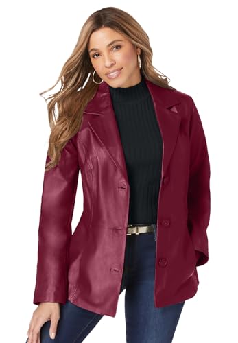 Jessica London Women's Plus Size Leather Blazer