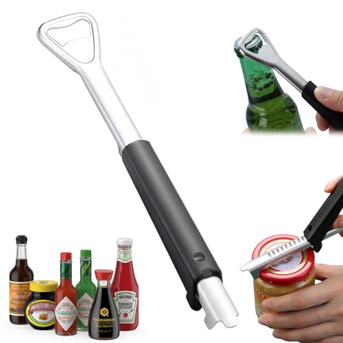 Feliciay Dosenöffner Manuell Lid Opener,Stainless Steel Jar Opener,Edelstahl Schraubdeckelöffner,Einstellbarer Dosenöffner,Küchenwerkzeuge Haushalt 2-in-1 Multifunctional Bier Dosen Öffner