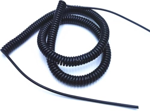 Cable espiral retráctil de alta extensión con muelle flexible de 2 núcleos