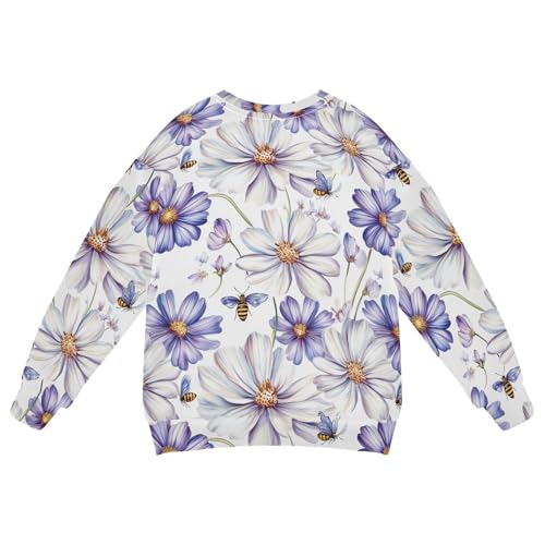 JUNZAN Beauty Osteospermum White Big Boys Pullover Hoodie Crewneck Kids Hoodies Boys Sports 4T2