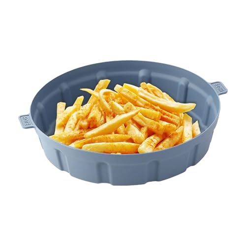 Cestino in silicone rotondo riutilizzabile – Inserti per friggitrici ad aria calda, accessori per la separazione 'olio per forno, microonde e | friggitrice ad aria calda