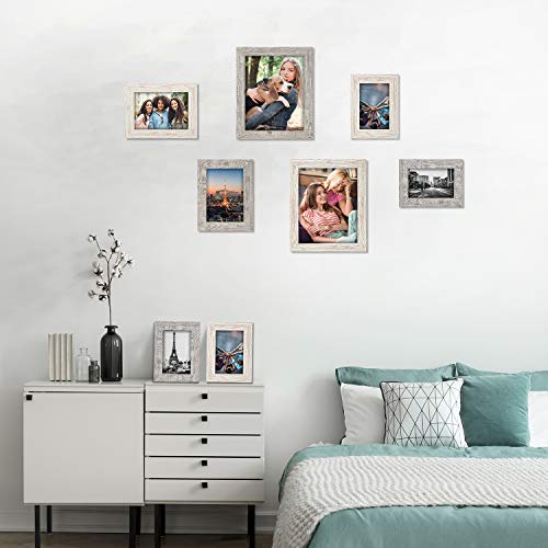 Boichen Picture Frames 5X7 (6-Pack) - Rustic Distressed Farmhouse Frame - Photo Frame With Glass Cover Ready To Hang Or Stand #TOP2