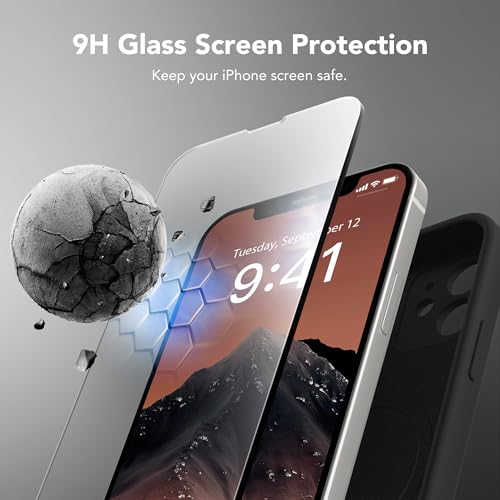 Image of Magnetic for iPhone 12 Case, Compatible with MagSafe, [Full Camera Protection][Screen Protector] Silicone Shockproof Protective Phone Case for iPhone 12 6.1 inch, Black