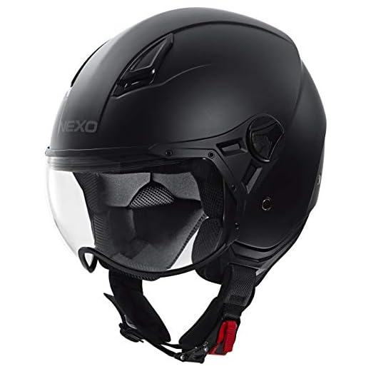 Nexo Jethelm Motorradhelm Helm Motorrad Mopedhelm Demi Jet Helm City II Mattschwarz L, Unisex, Chopper/Cruiser, Ganzjährig, Thermoplast, matt schwarz