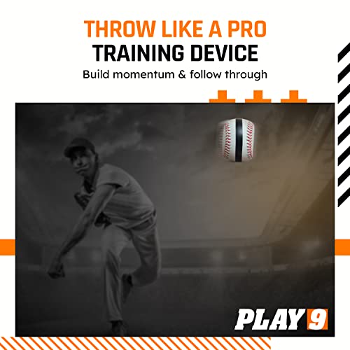 Shop Play 9 Play9 Baseball Training Ball - Leather Baseball Pitching & Throwing Trainers - Spin Ball For Pitchers & Catchers, Youth & Adult #TOP6