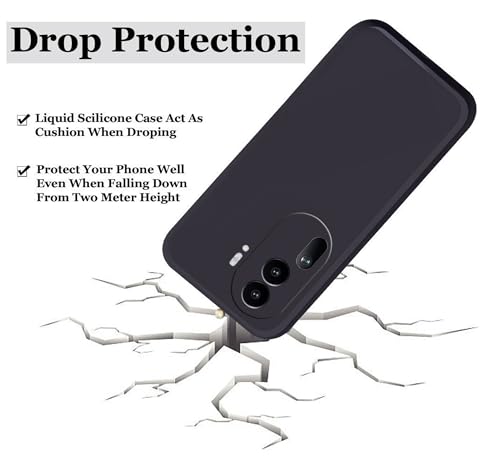 Image of A rtistque Liquid Silicone Back Cover Case for Oppo Reno 11 Pro 5G Shockproof TPU Soft Flexible with Camera Protection - Black
