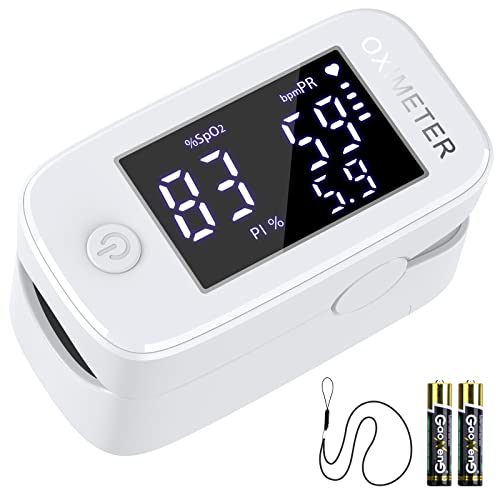 Pulsioximetro de Dedo Profesional KKmier Oximetro Dedo para Medidor Oxigeno en Sangre con Pantalla OLED y Pials, Oxímetro de Pulso para(SpO2)PR y PI de alta Preciso y Confiable para Adultos Cover