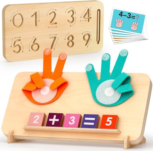Montessori - Gioco educativo a partire dai 4 5 6 anni, in legno, per matematica su entrambi i lati, giocattolo educativo per bambini, in legno, regalo per la scuola materna, ragazzi e ragazze per il