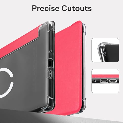 Image of CoBak Magnetic Case for 7 inch Kindle Paperwhite 12th Gen 2024 and Kindle Colorsoft - Compatible with iPhone MagSafe, for Samsung /Belkin /Anker Wireless Charging Pads, Clear Back Cover, Auto Sleep Wake