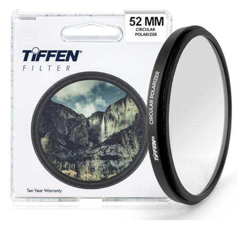 Tiffen 52mm Slim Circular Polarizer Filter for Camera Lens, Glare Control, Contrast Increase, Color Enhancing