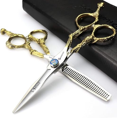 Professional hair barber scissors Japanese material steel 440c, hairdresser barber shop hair clipper (Silver?set?)