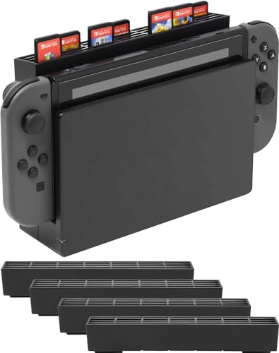 Anfurt ゲームカード収納 Switch用 ソフトケース 28枚収納可能 安全保護 おしゃれ スッキリ メモリーカード ゲーミング どうぶつの森 荒野行動 思い出 FPS 対戦 友達 友情 努力 勝利 プレゼント ギフト 誕生日 (4個セット)