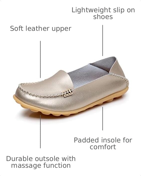 Image of VenusCelia Women's Natural Comfort 2 Walking Flat Loafer | Casual Shoes