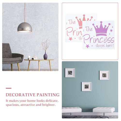 Vinilos decorativos corona para pared rosa y morado miniatura 7