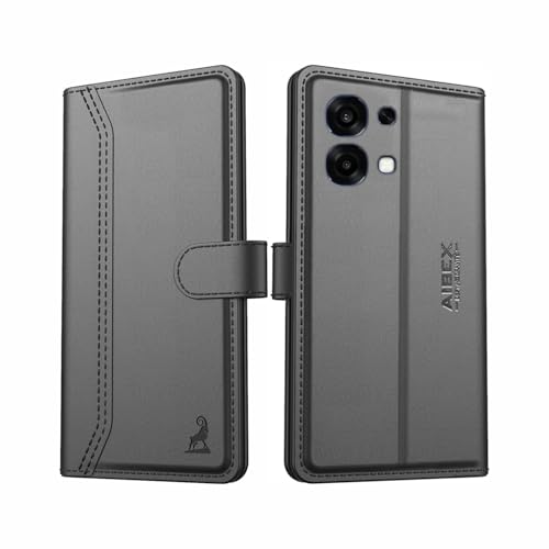 Image of AIBEX Compatible for Oppo K14 5G / Oppo A6 Pro 5G Flip Cover Leather Finish | Inside TPU with Card Pockets | Wallet Stand | Complete Protection Flip Case Black