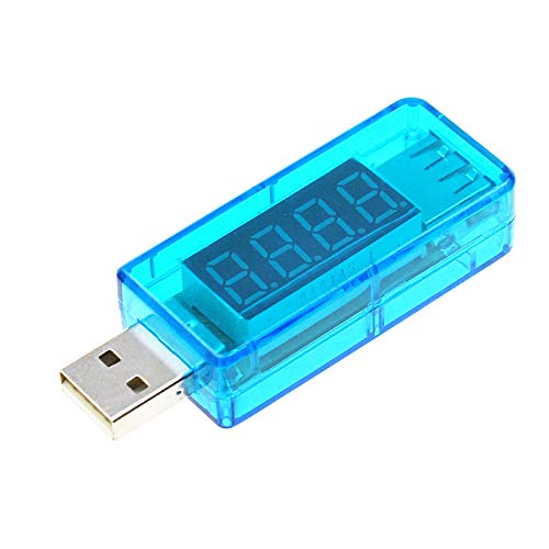 Digital USB Mobile Power charging current voltage Tester Meter Mini USB charger doctor voltmeter ammeter (straight-blue)