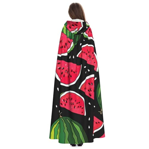 Cape à capuche pastèque au motif imprimé vibrant de qualité - 5