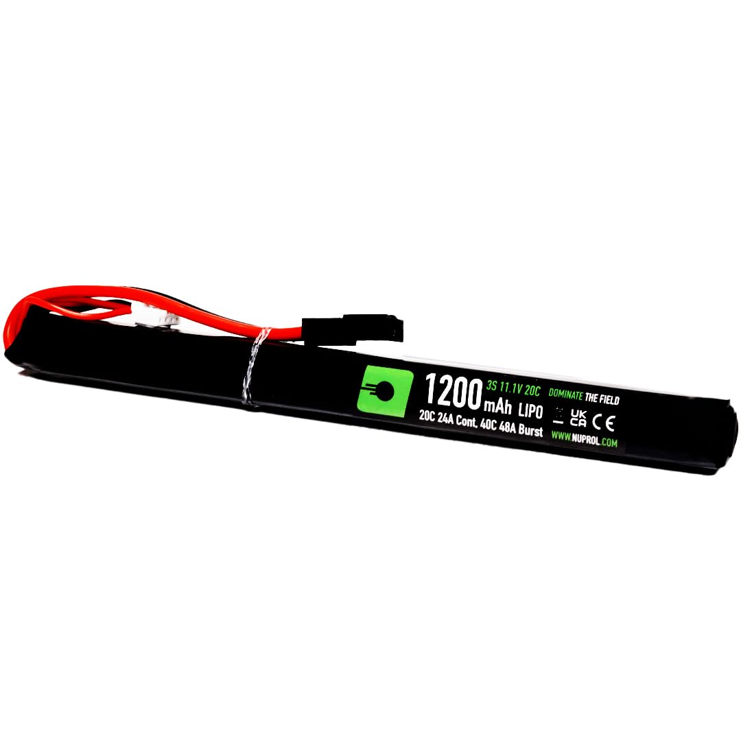 NUPROL Airsoft AK Slim 11.1V 3S 1200mAh LiPo Battery Small Tamiya Connector
