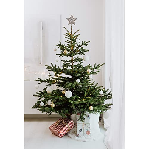 Kurt Adler 13.5-Inch Star Treetop With Ivory Pearls And Platinum Glass Glitter #TOP3