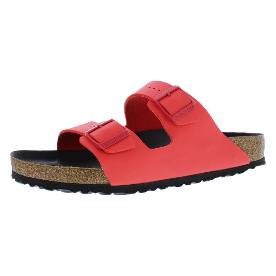 サンダル・ミュール Birkenstock Double Adjustable Strap Open Sandal In Orange Amazon.com | Birkenstock Men's Arizona Sandals, Poppy, Red