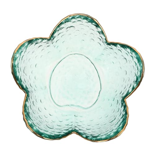 Alipis Plat à Bijoux Fleur En Verre Petit, Bol Décoratif Vert Doré, Plateau à Bagues Et Boucles D’oreilles Pour Chambre Femme, Présent Pratique Pour Maman Épouse Fille, Assiette Décorative Compacte