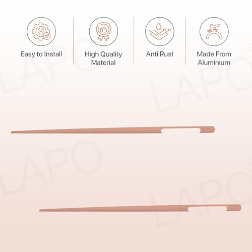 Image of LAPO 36 Inch Pull Handles Set for Drawer, Wardrobe and Office Cupboard Use, Strong Hand Grip, Durable Build Quality, Hole to Hole Size 86.5 cm, Quick Mount Setup (Rose Gold, Pack of 2)