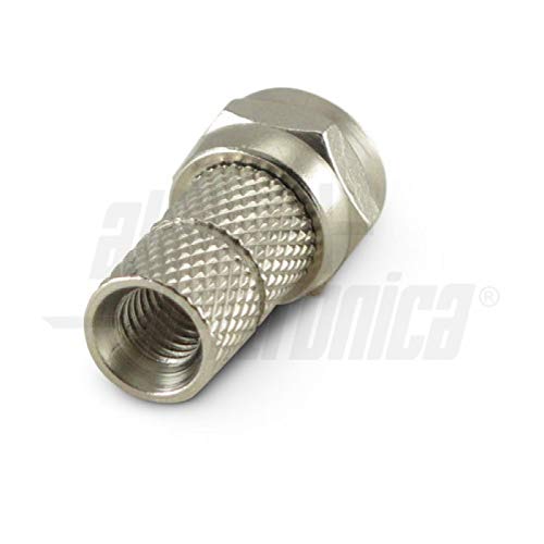 Connettori F Per Cavi - 10 Pezzi Nichelati Zigrinati Per Cavi Da 5,0 Mm | Lunghezza 20 Mm