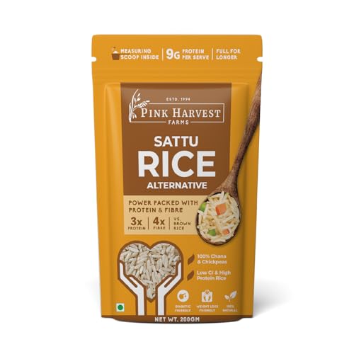 Image of PINK HARVEST FARMS Sattu Rice Alternative | Daibetic Friendly | High Protein | Low GI | Gluten Free | (200 g (Pack of 1))