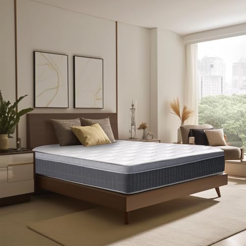 Tnahsbf Full Size Mattress 12 Inch Height Gray Matress King Bed Medium Firm Support Cooling Gel Memory Foam for Back Side Sleepers Individual Pocket Spring for Motion Isolation for Pressure Relief