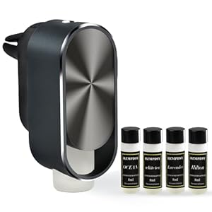 Smart Car Air Freshener Diffuser – 3 Adjustable Modes Automatic Car Diffuser for Essential Oils with 4PCS Essential Oil Refills Long-Lasting Scent