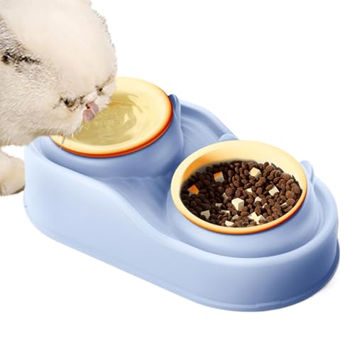 Raised Double Dog Bowl Set Pet Food And Water Feeder Anti Vomiting Dishes For Small Medium Large Dogs Cats Puppy Pet Supplies Do