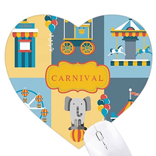 Tapis de souris coeur avec illustration de parc drôle pour bureau cosy
