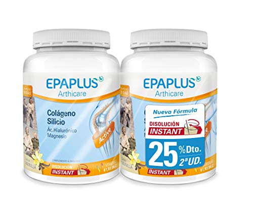 Epaplus Articulaciones Colágeno + Silicio + Ácido Hialurónico Instant Duplo- 2X30 Días (2X326 Gramos, Sabor Vainilla)