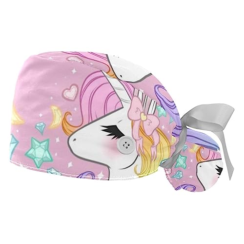 Berret Bouffant Licorne Rose contre la sueur et les cheveux rebelles
