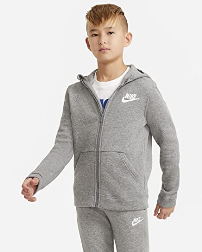 Nike Youth Boys Full Zip Fleece Hoodie Athletic Hoody (Small) Gray (Small)2