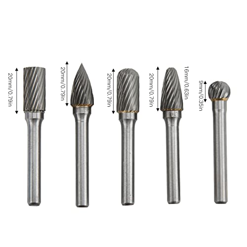 Set de 5 fresas de carburo de tungsteno, corte simple, 6x10 mm miniatura 3