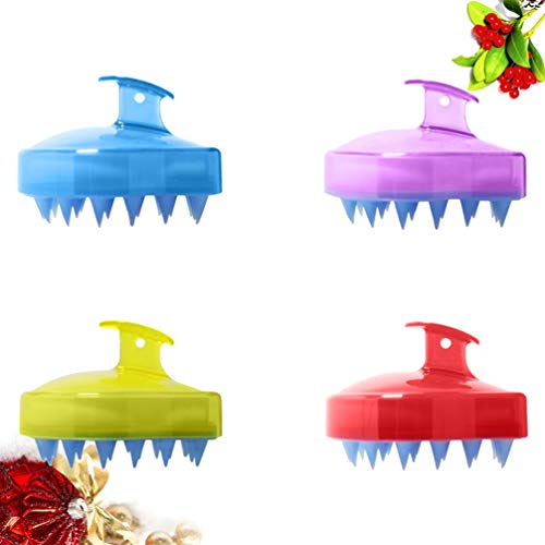 EXCEART 4 Pcs Cabelo Couro Cabeludo Massageador Shampoo Escova Silicone CabeÃ§a Couro Cabeludo Massa