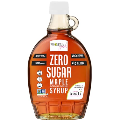 Wholesome Yum Zero Sugar Maple Syrup (Keto Maple Syrup) With Monk Fruit & Allulose - Natural Sugar
