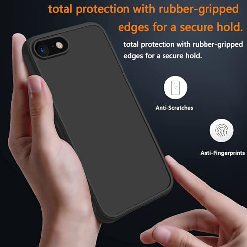 Image of iPhone se3 /se2 8 /7 Case,Translucent Matte(All Black)