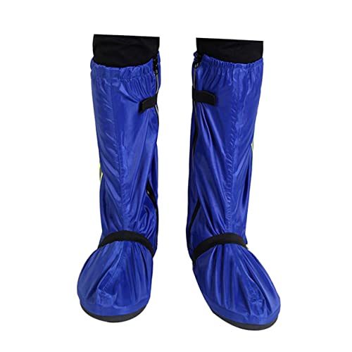 Cubiertas para zapatos Hemobllo para hombre y mujer, reflectantes, protección alta para botas de lluvia, tela Oxford duradera, azul XXL para clima nevado y lluvioso miniatura 1