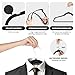Simple Deluxe Velvet Hangers 70 Pack, Non-Slip Clothes Hangers with Shoulder Notches, 360° Swivel Hooks, Heavy Duty Coat Suit Hangers for Closet Space Saving, Black
