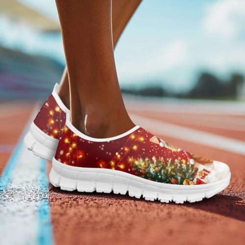 Image of Floral Sneakers for Women Colorful Art Shoes for Women Slip On Casual Work Shoes
