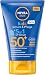 NIVEA SUN Kids Schutz & Pflege To Go LSF 50+ Sonnencreme, hoher Sonnenschutz mit Vitamin C & E, schweiß- & extra wasserfeste Sonnenlotion für empfindliche Kinderhaut (50 ml)