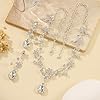 KLSURPRISE2 Floral Jewelry Set for Women–Wedding Jewelry Sets For Brides With Crystal Necklace & Earrings for Brides and Bridesmaids (01-Silver) #5