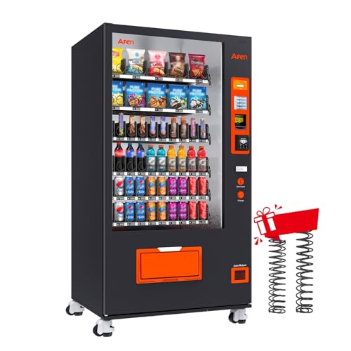 Image of Afen Commercial Vending Machine with Bill & Coin Acceptor and Card Reader, 60 Slot Refrigerated Beverage Snack Combo Vending machine for Business, Durable Cashless Drink Vending in Bulk