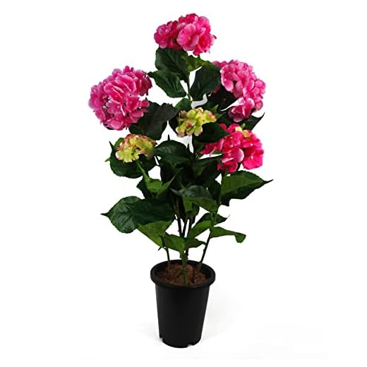 Leaf Design UK - Árbol de Flores Artificiales realistas, Color Rosa Hortensia, 90 cm