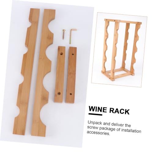Soporte de vino de madera doble capa diseño moderno miniatura 3