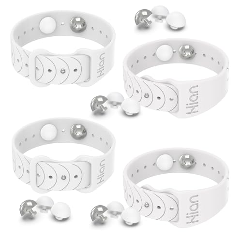 Image of Hion Motion Sickness Bands Anti Nausea Acupressure Wristband Sea Sickness Wristbands Nausea Bands Natural Relief Motion & Morning Sickness -（2 Pairs White