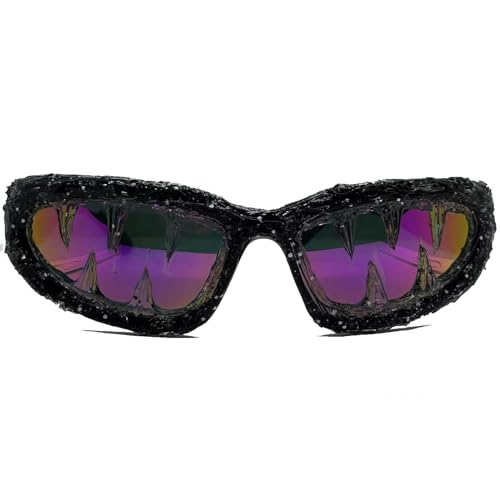 mincl Wrap Around Y2K Sunglasses Men And Women Cool Sunglasses Personalized Street Party sunglasses N45 (purple)