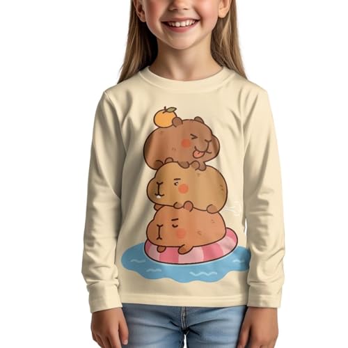 Girls Long Sleeve Shirts Casual Crew Neck Tops Basic Tunic Blouses 3-16 Years4